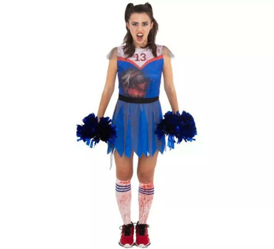 Translation missing: en.Disfraz de Animadora Zombie azul para mujer