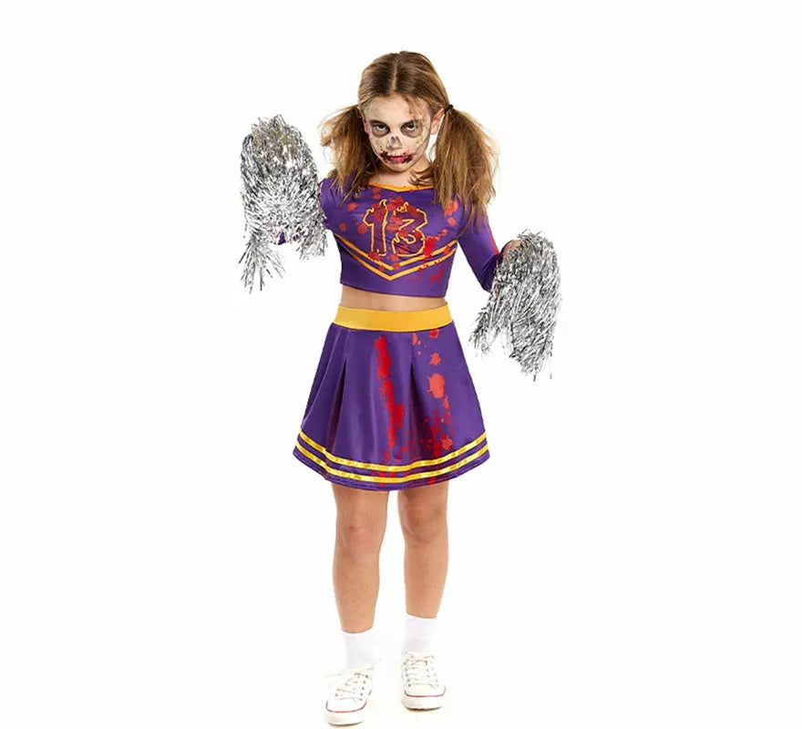 Disfraz de Animadora Zombie Ensangrentada para niña