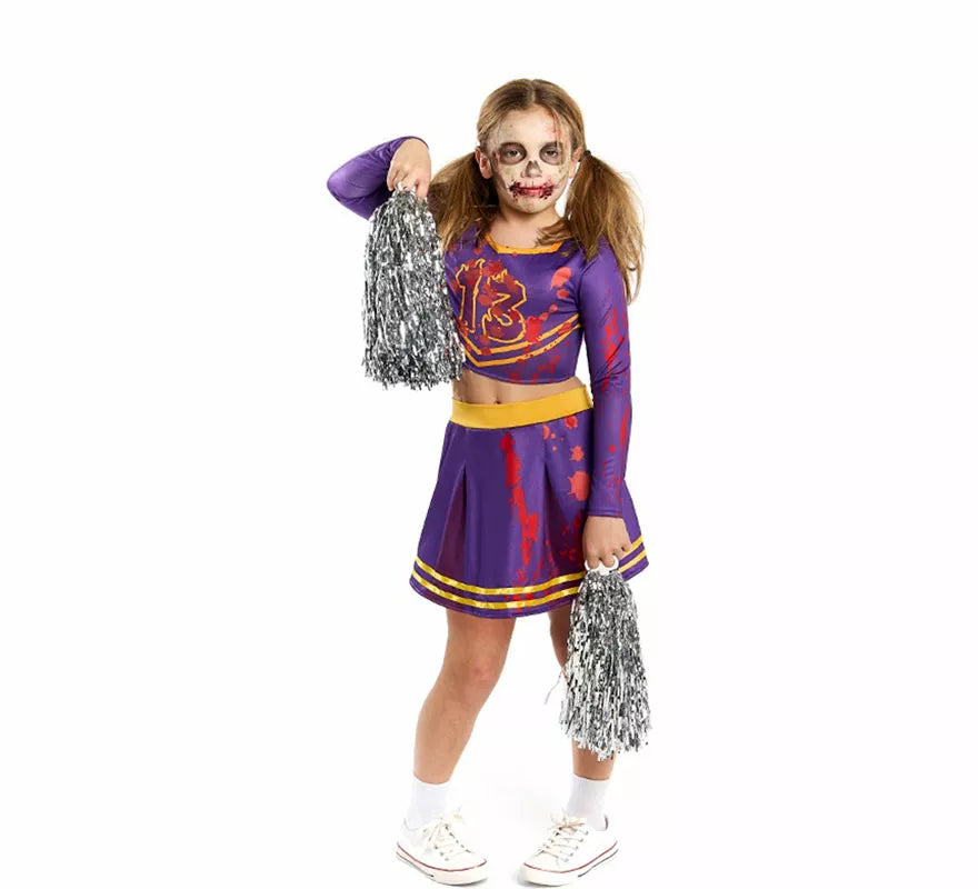 Disfraz de Animadora Zombie Ensangrentada para niña