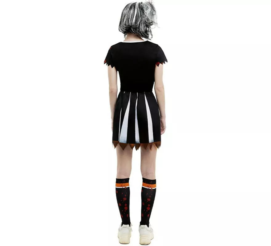 Disfraz de Animadora Zombie Team negro para mujer