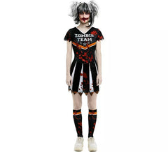 Women's Black Zombie Team Cheerleader Costume