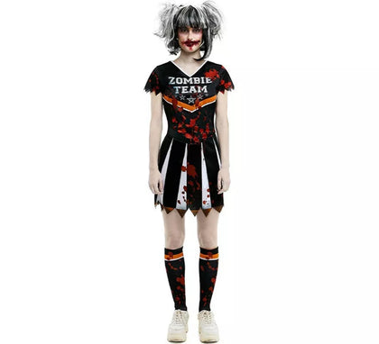 Disfraz de Animadora Zombie Team negro para mujer