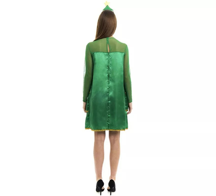 Translation missing: en.Disfraz de Árbol de Navidad con volantes y diadema para mujer