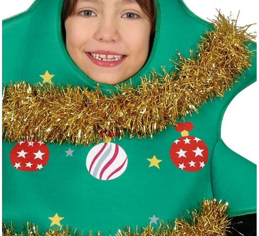 Disfraz de Árbol de Navidad decorado con estrella para niños
