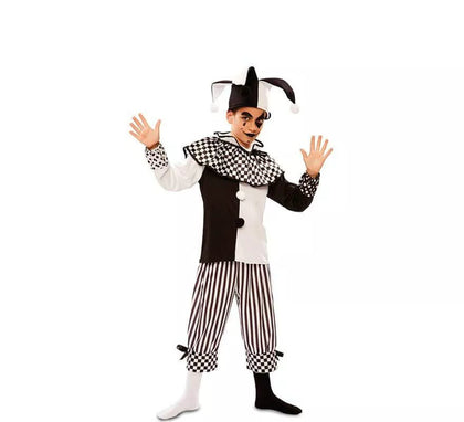 Disfraz de Arlequín Blanco y Negro para niño