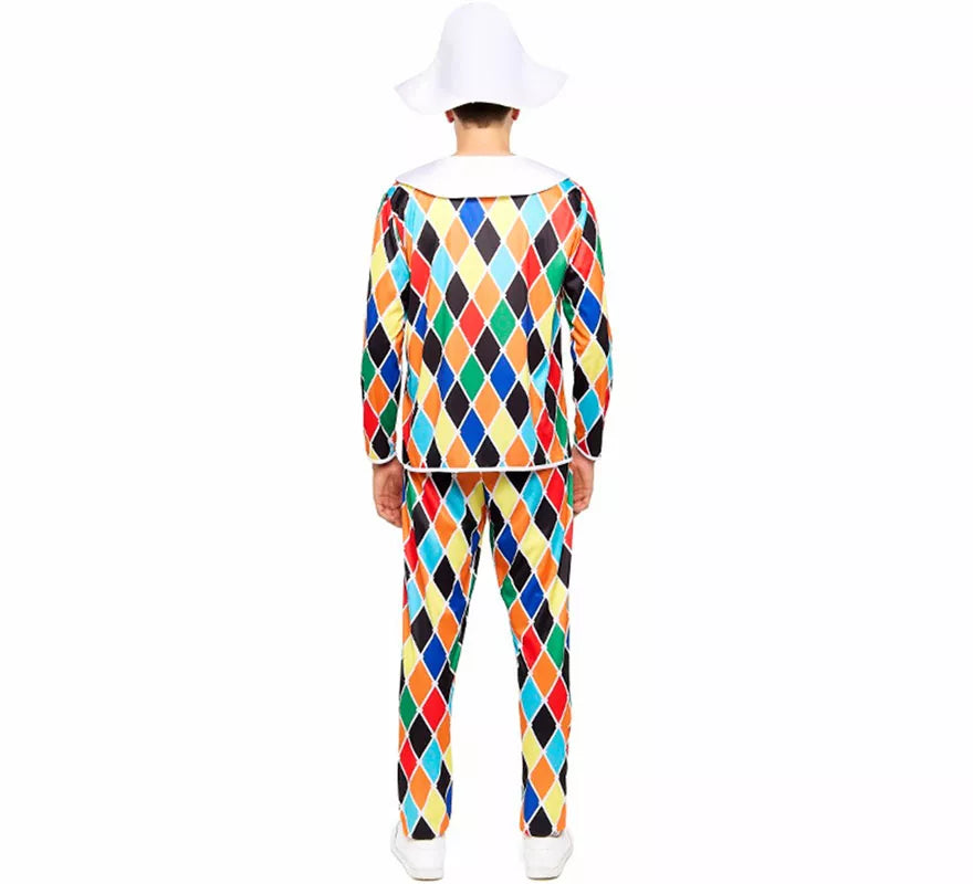 Disfraz de Arlequín multicolor para hombre
