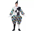 Disfraz de Arlequín negro y multicolor para hombre