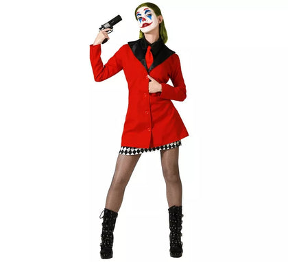 Disfraz de Arlequina Elegante Rojo para mujer