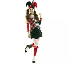 Red Harlequin costume for women
