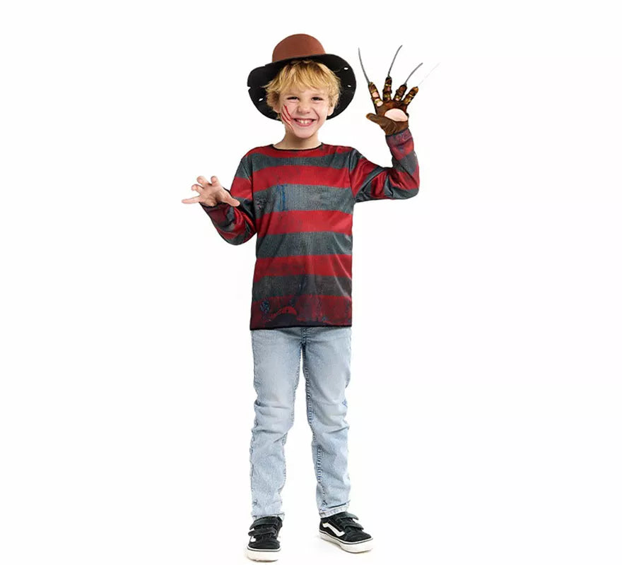 Disfraz de Asesino de Pesadilla con Sombrero para niño