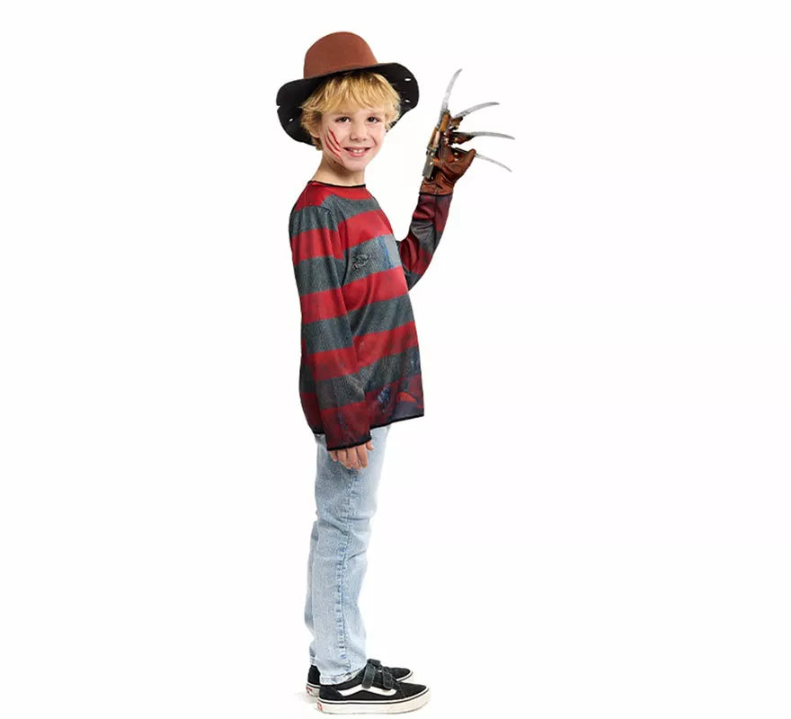 Disfraz de Asesino de Pesadilla con Sombrero para niño
