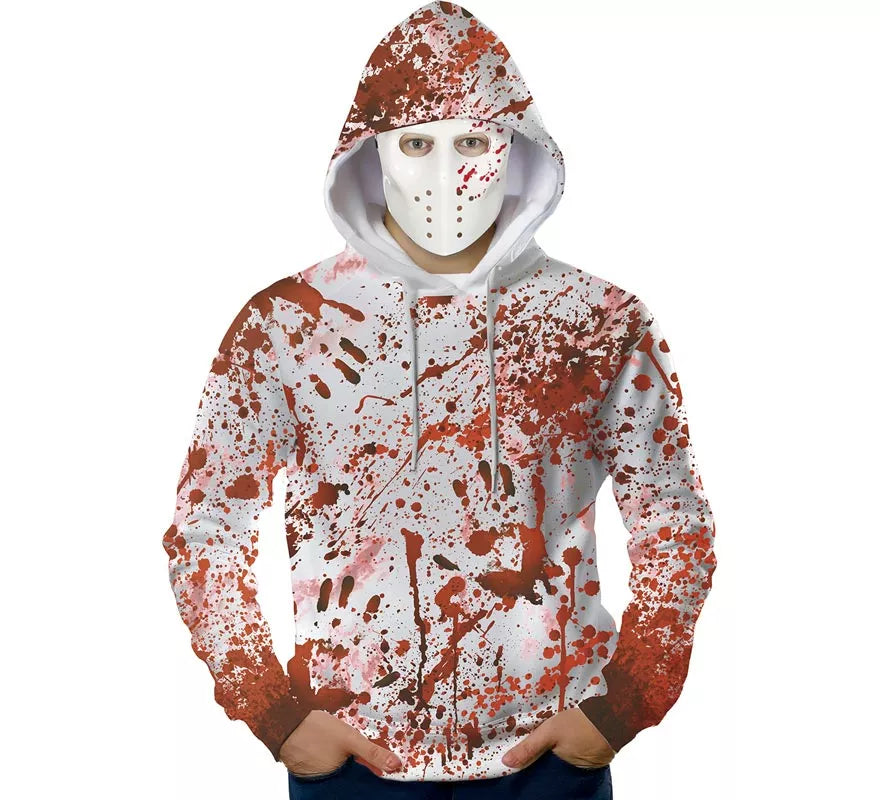 Disfraz de Asesino Sangriento con Sudadera y Máscara para adulto