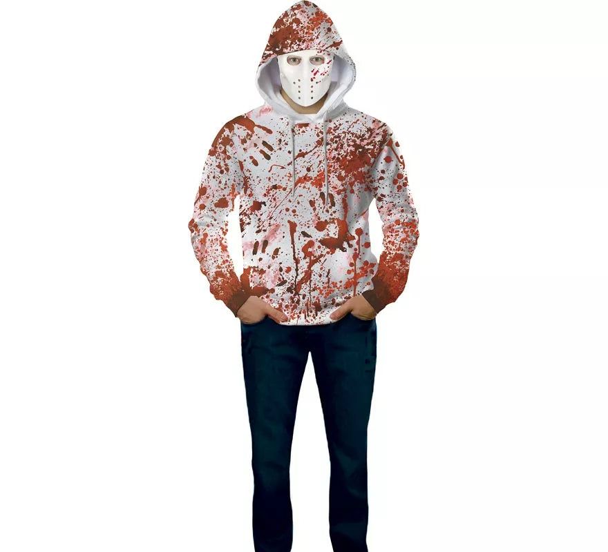 Translation missing: en.Disfraz de Asesino Sangriento con Sudadera y Máscara para adulto
