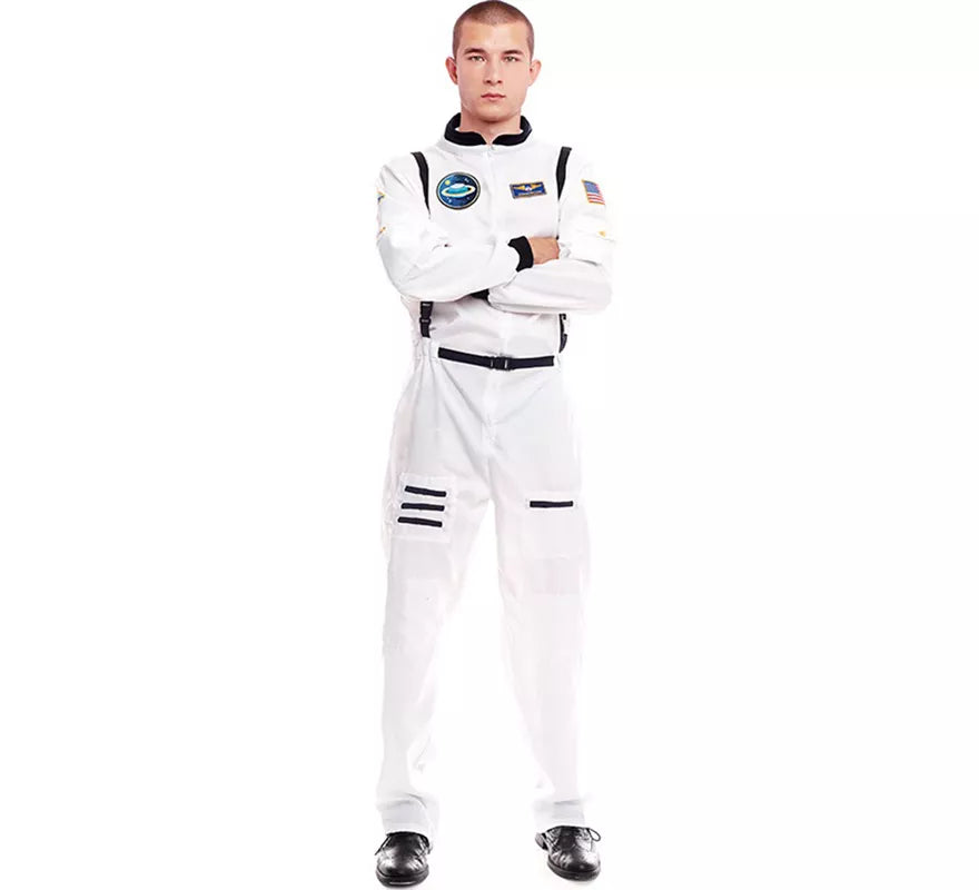 Translation missing: en.Disfraz de Astronauta blanco con Insignia para hombre