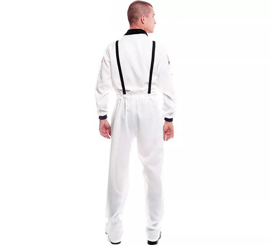 Disfraz de Astronauta blanco con Insignia para hombre