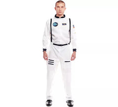 White Astronaut Costume with Badge for Men