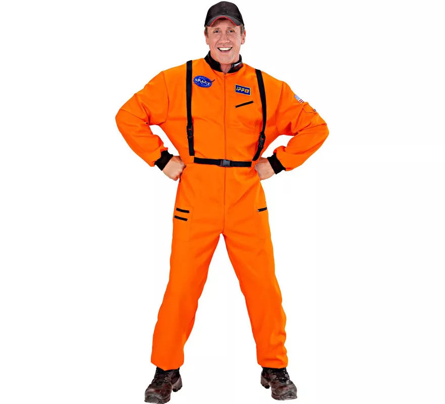 Disfraz de Astronauta Naranja con Insignia para hombre