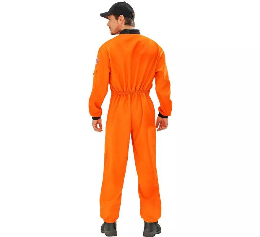 Disfraz de Astronauta Naranja con Insignia para hombre