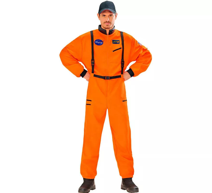 Translation missing: en.Disfraz de Astronauta Naranja con Insignia para hombre
