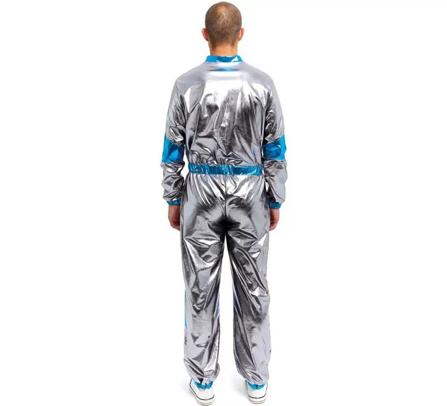 Translation missing: en.Disfraz de Astronauta plateado y azul para adulto