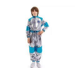 Silver and blue astronaut costume for children