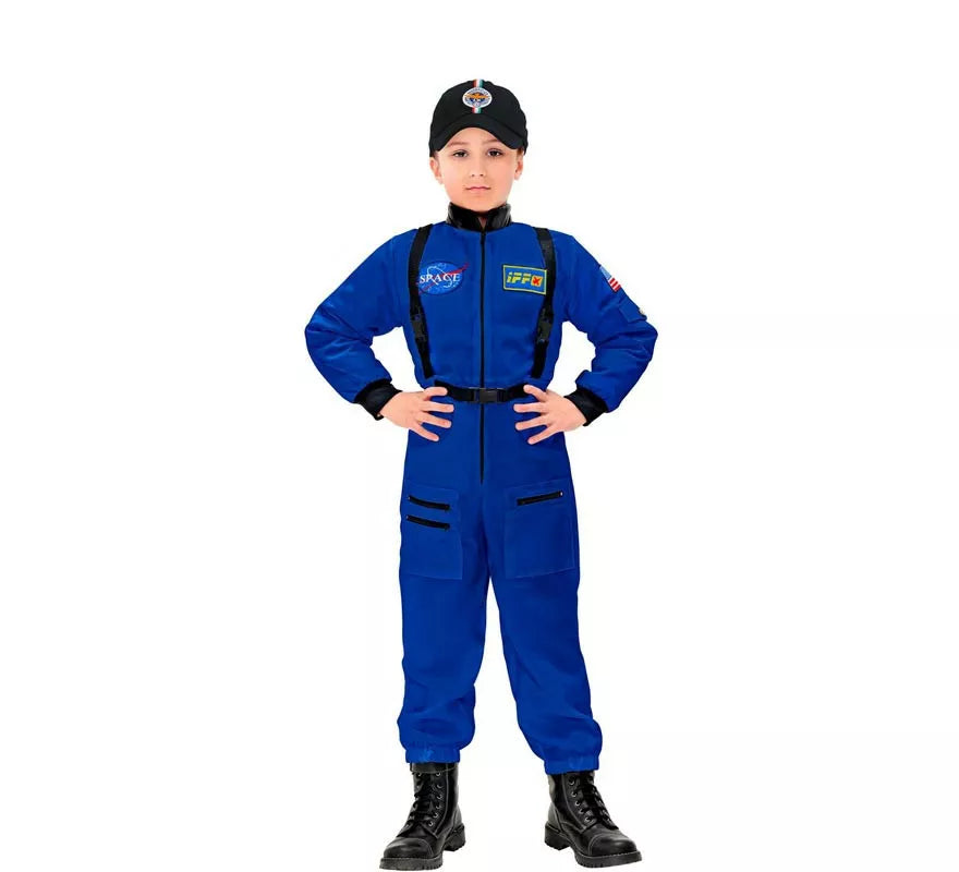 Disfraz de Astronauta Space azul para niños y adolescentes