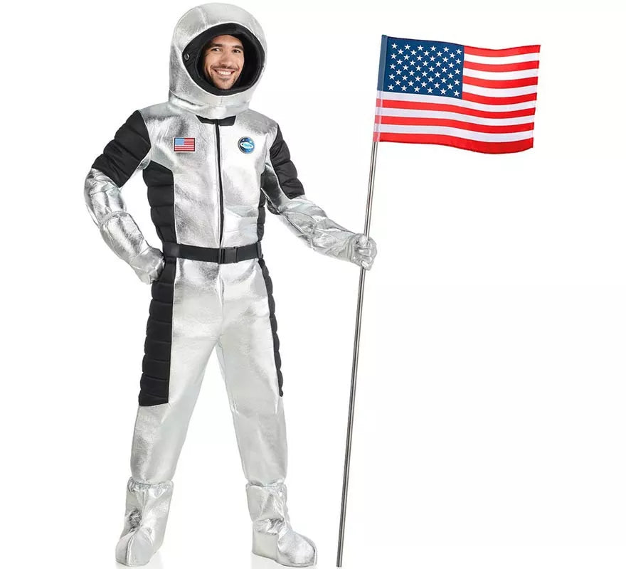 Disfraz de Astronauta US plateado para hombre