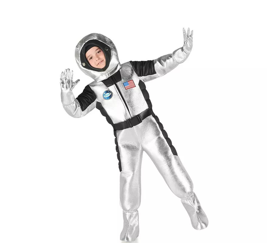 Disfraz de Astronauta US plateado para niño