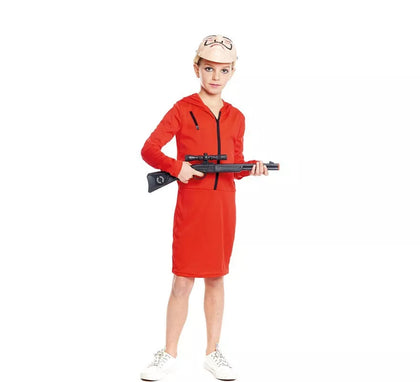 Disfraz de Atracadora vestido rojo para niña