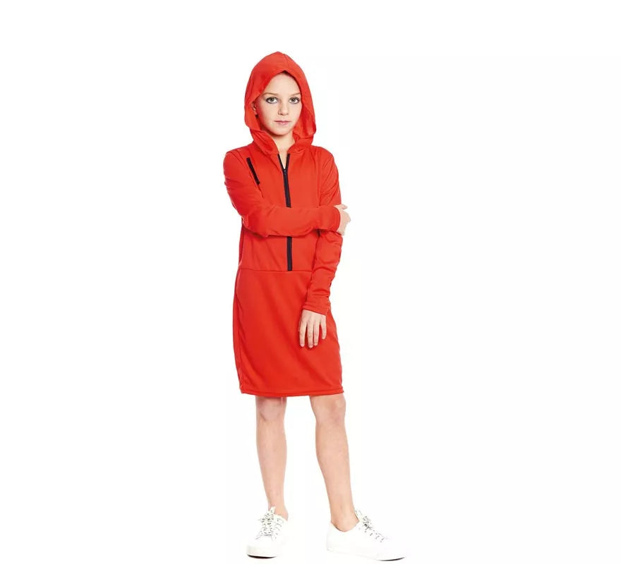 Disfraz de Atracadora vestido rojo para niña