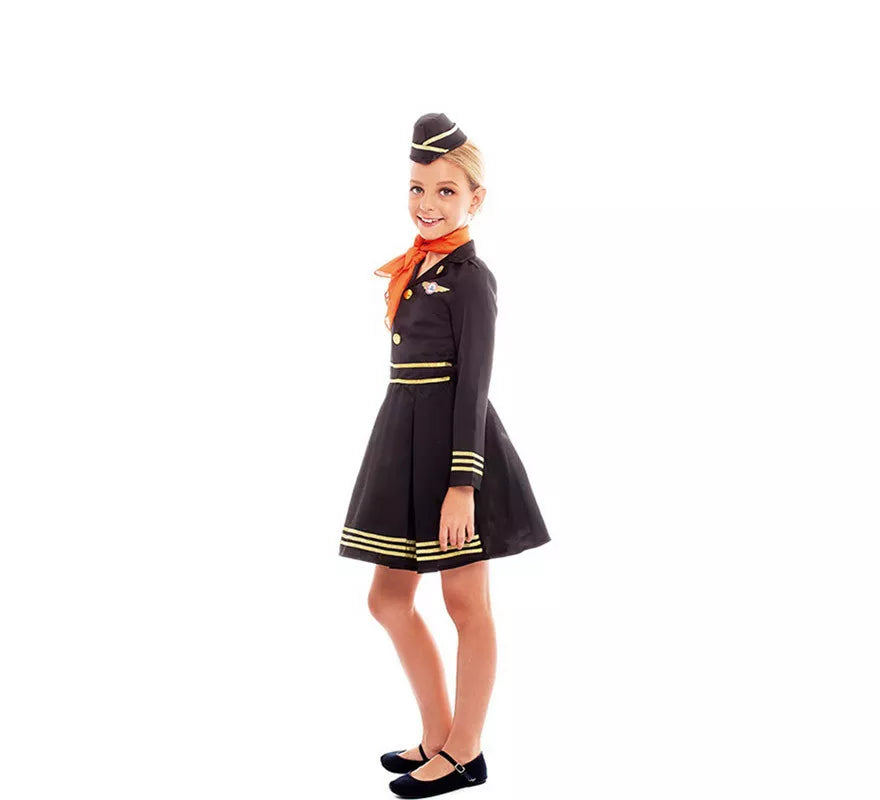 Translation missing: en.Disfraz de Azafata de Vuelo Elegante con Gorro para niña