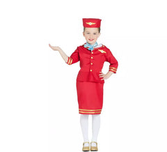 Red Flight Attendant Costume for Girl