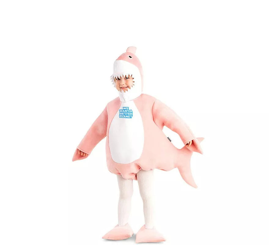 Disfraz de Baby Shark rosa con capucha para bebé y niños