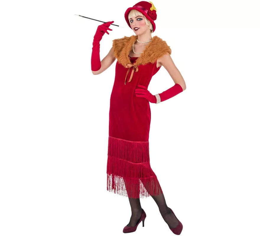 Disfraz de Bailarina de Charlestón Rojo para mujer