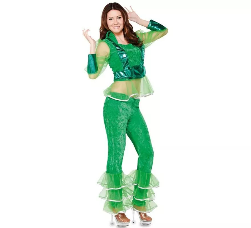 Disfraz de Bailarina Disco verde para mujer
