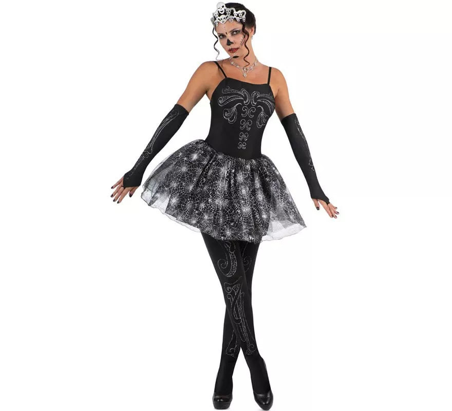 Translation missing: en.Disfraz de Bailarina Esqueleto con tiara para mujer