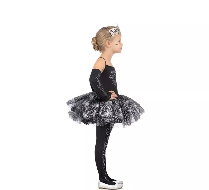 Translation missing: en.Disfraz de Bailarina Esqueleto con tiara para niña