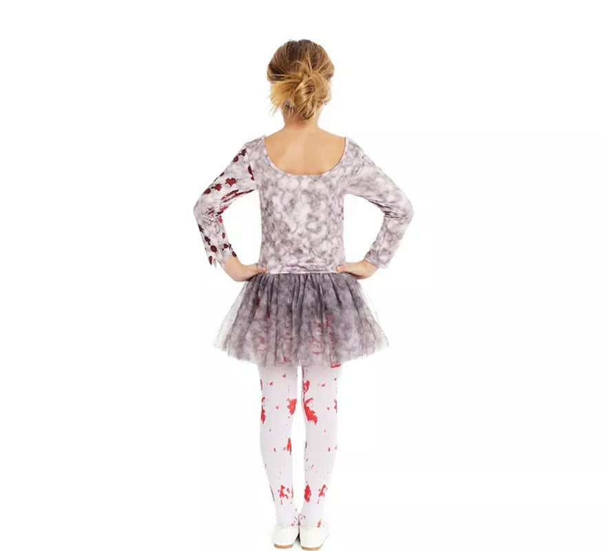 Translation missing: en.Disfraz de Bailarina Zombie gris con tocado para niña y adolescente