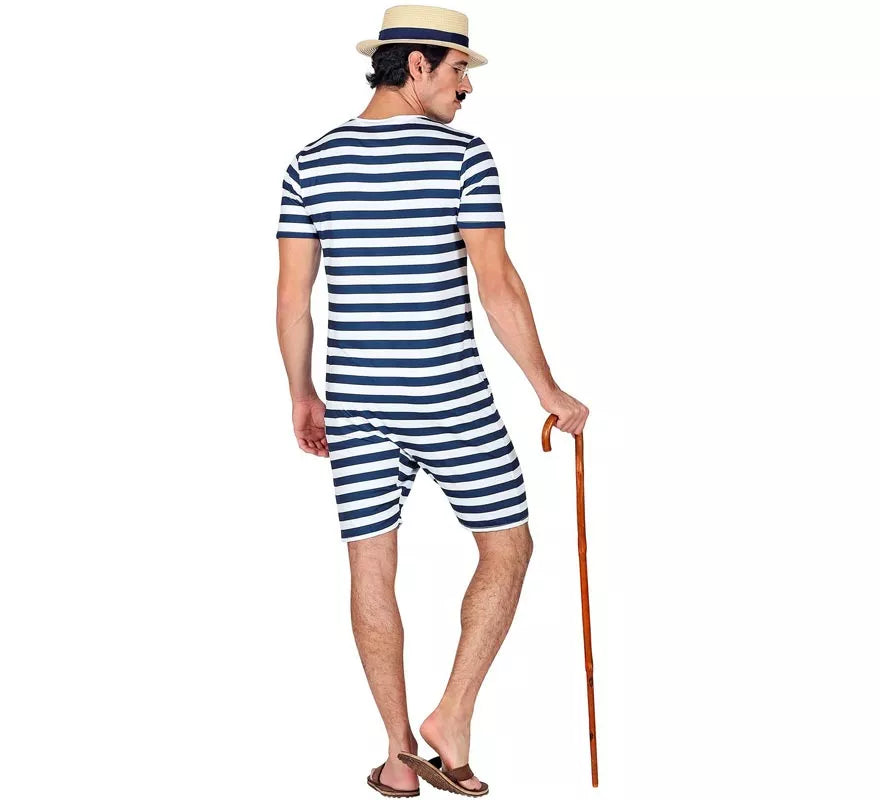 Disfraz de Bañador Retro años 50 azul para hombre