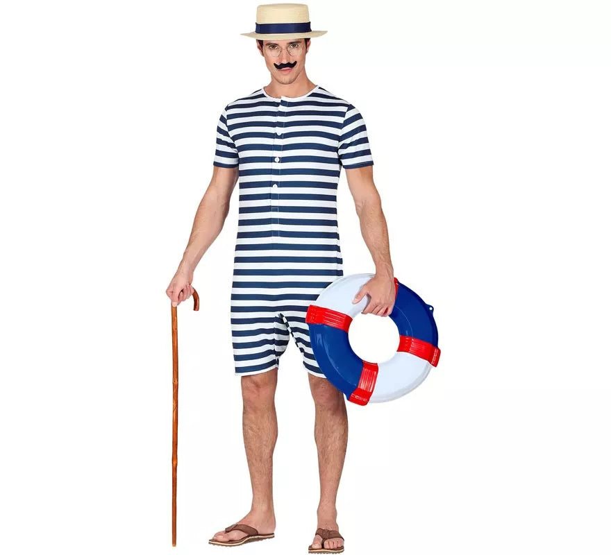 Translation missing: en.Disfraz de Bañador Retro años 50 azul para hombre