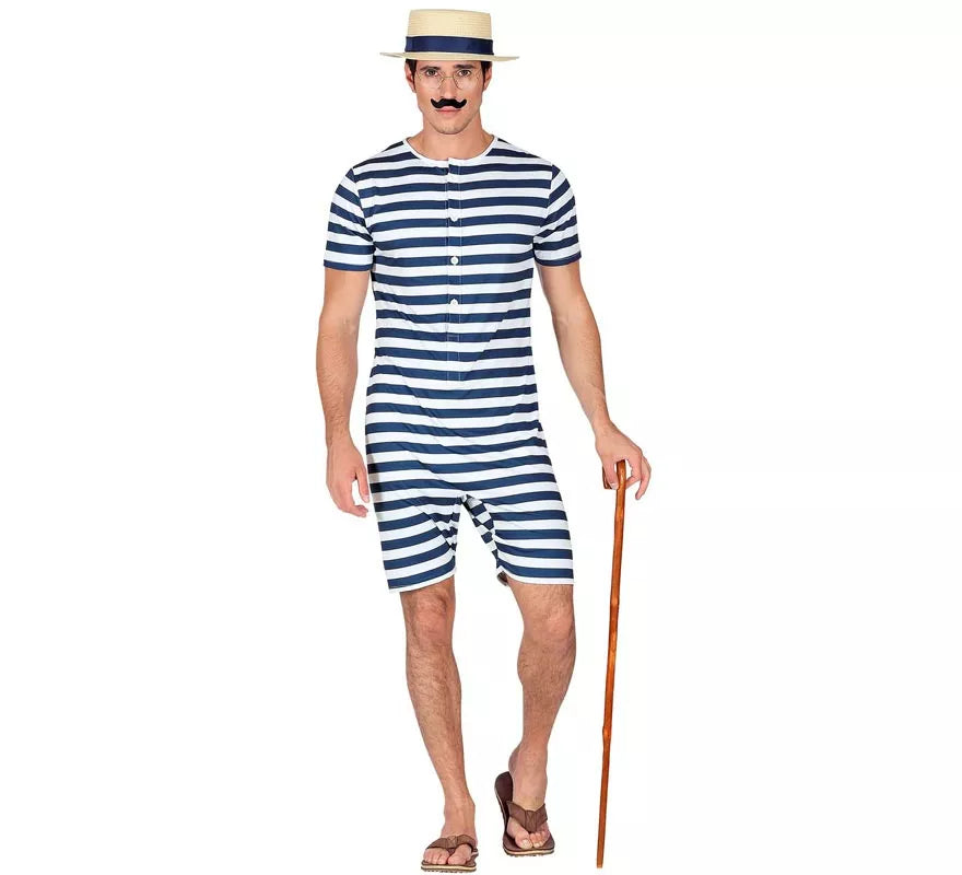 Translation missing: en.Disfraz de Bañador Retro años 50 azul para hombre