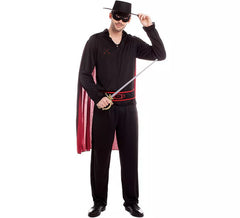 Black Bandit Z costume with cape for men