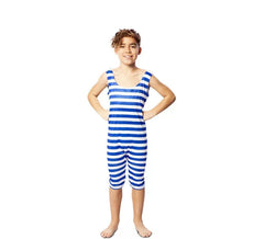 Blue 1920s Retro Bather Costume for Boys