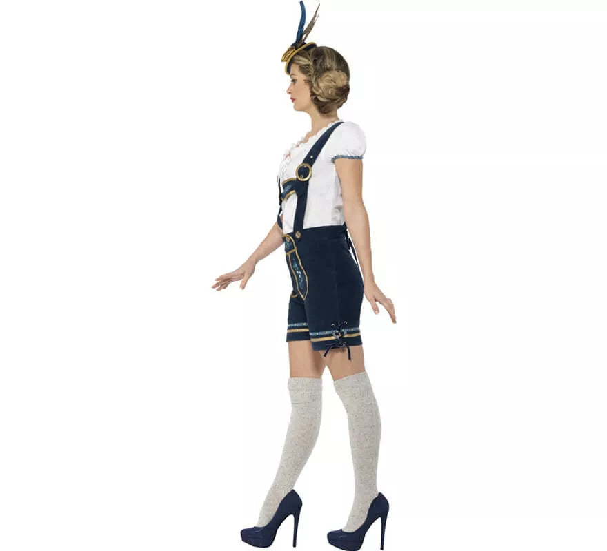 Translation missing: en.Disfraz de Bávara Azul con Lederhosen para mujer