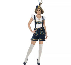Blue Bavarian costume with Lederhosen for women