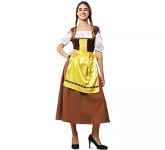 Classic brown and yellow Bavarian costume for women