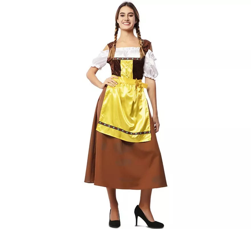 Translation missing: en.Disfraz de Bávara clásica marrón y amarillo para mujer