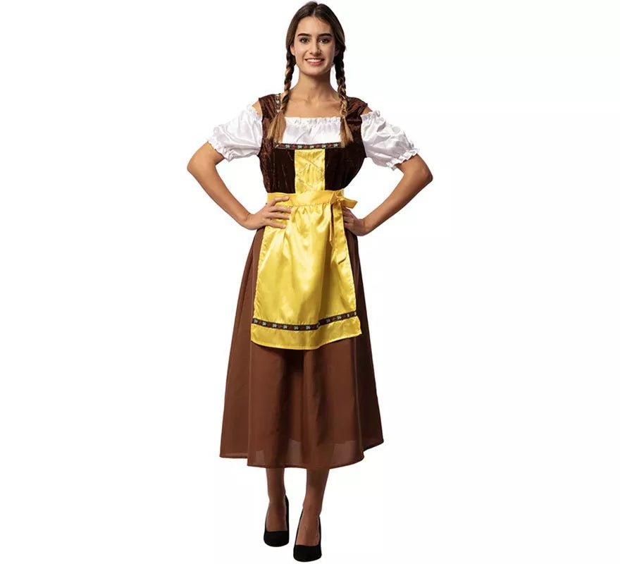 Translation missing: en.Disfraz de Bávara clásica marrón y amarillo para mujer