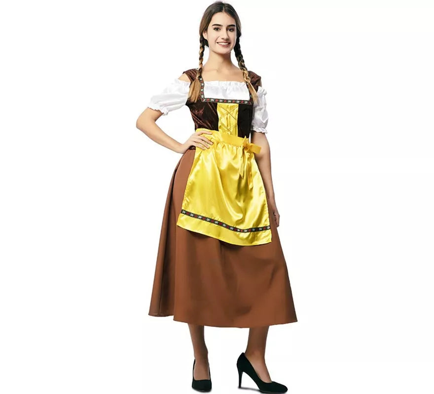 Translation missing: en.Disfraz de Bávara clásica marrón y amarillo para mujer