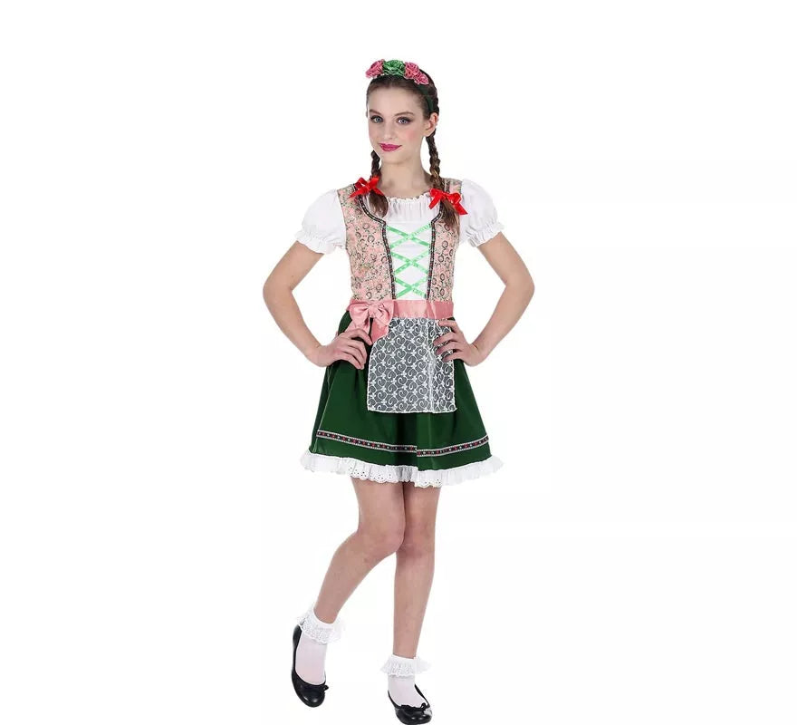 Translation missing: en.Disfraz de Bávara rosa y negro clásico para niña